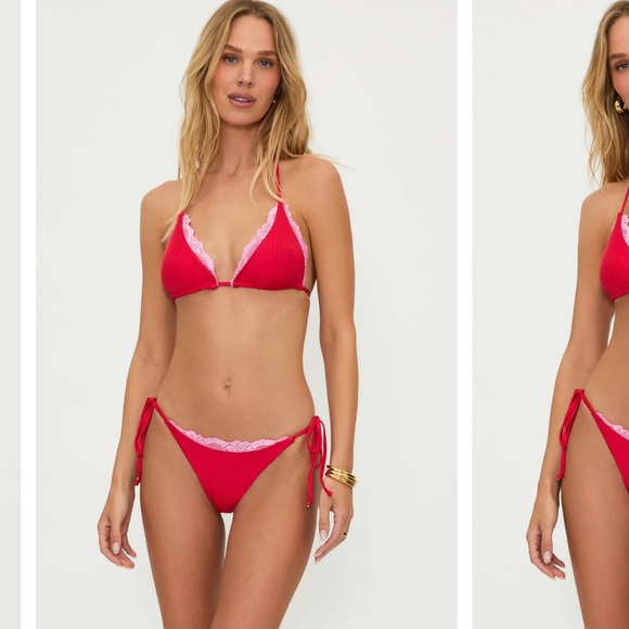 Beach Riot Soleil Bottom Holly Jolly NWT in Red and Pink Size Medium - Picture 1 of 9
